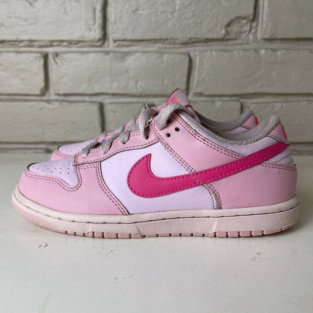 Nike Dunk Low Triple Pink Kids Size 2Y Youth Size